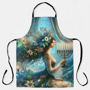 Tablier Hannukah belle femme avec Menorah