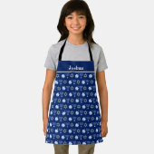 Tablier Hanoukka Blue Menorah Dreidel Motif Personnalisé E (Insitu)