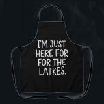 Tablier Hanoukka Je suis juste ici pour les Latkes juifs<br><div class="desc">Hanoukka Je suis juste ici pour la fête juive Latkes</div>