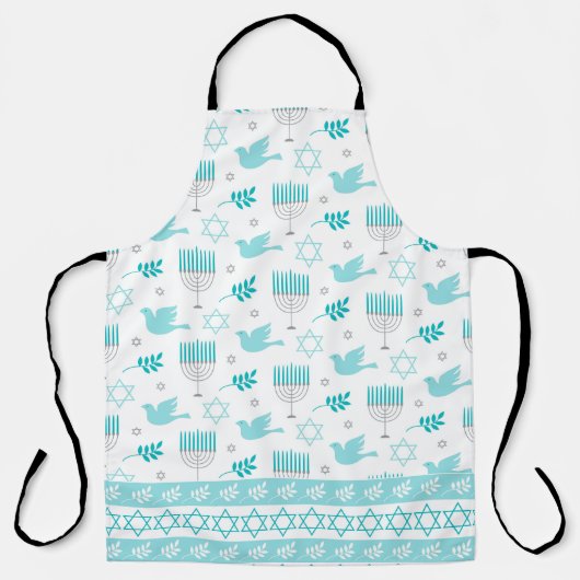 TABLIER HANOUKKA STAR OF DAVID, DOVES, HANOUKKA CANDLES (Recto)