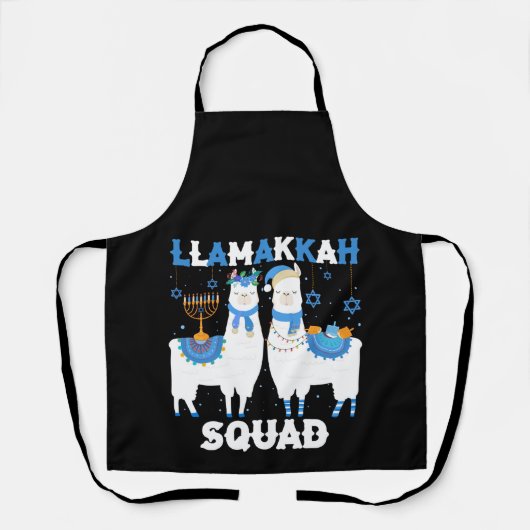 Tablier Hanukkah Llama Christmas Happy Llamakah Squad Cute (Recto)