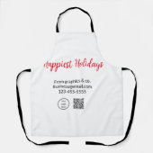 Tablier Happest holiday ajouter business logo nom q r code (Recto)