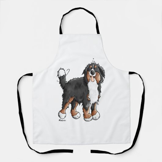Tablier Happy Bernese Mountain Dog - Comic - Chiens - Cart (Recto)