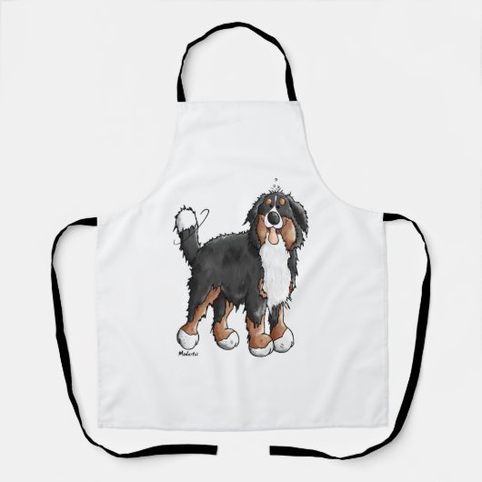 Tablier Happy Bernese Mountain Dog - Comic - Chiens - Cart (Recto)