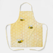 Tablier Happy bumble abeilles jaune nid d'abeille (Recto)