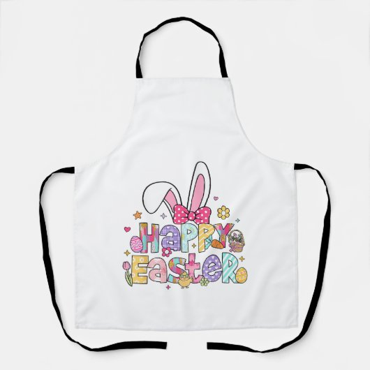 Tablier Happy Easter 2026 Cute Bunny Rabbit Easter Day Wom (Recto)