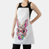 Tablier Happy Easter Bunny Coquette Bow Brushstroke Easter (Insitu)