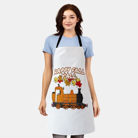 Tablier Happy Fall Y'All Train à vapeur Citrouille Railroa (Porté)