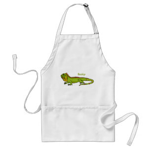 Tablier Happy green iguana cartoon