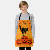 Tablier Happy Halloween Chat noir Jack-o'-lantern (Porté)
