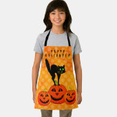 Tablier Happy Halloween Chat noir Jack-o'-lantern (Insitu)