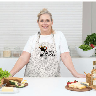 Tablier Happy Halloween Chat noir   Unisex   tendance