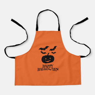 Tablier Happy Halloween Citrouille Bat Minimal