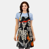 Tablier Happy Halloween Skeletons (Porté)