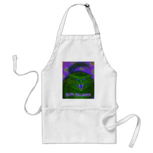 Tablier "Happy Halloween" vert flippant