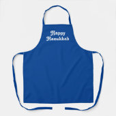 Tablier "Happy Hanoukka" Bleu blanc Fête (Recto)