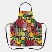 Tablier Happy Hanoukka Modern Menorah Latkes & Stars (Recto)