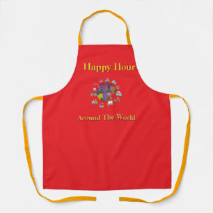 Tablier Happy Hour Around The World Rouge
