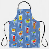 Tablier Happy Hour Retro Hawaiian Tropical Dracks - Blue (Recto)
