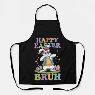 Tablier Happy Pâques Bruh Dabbing Bunny Lapin Bro