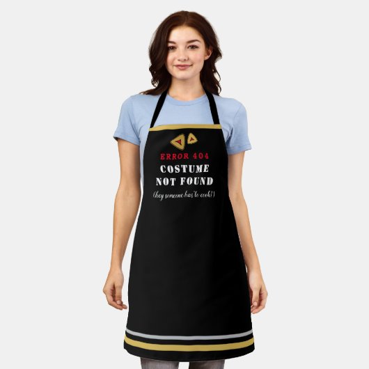 Tablier HAPPY PURIM Funny Costume ERROR 404 Custom Apron (Porté)