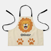 Tablier Happy Roaring Lion Face - mignon animal Safari (Recto)