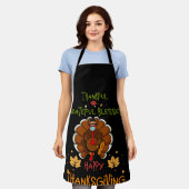 Tablier Happy thanksgiving Turkey With A Mask Thankful (Porté)