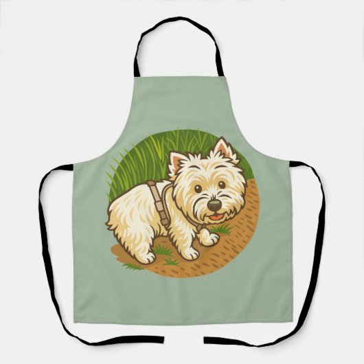 Tablier Happy Westie on Nature Trail (Recto)