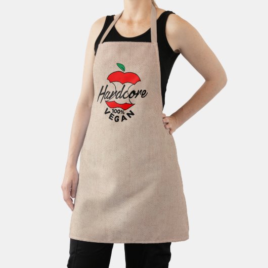 Tablier Hard Core Vegan, Apple Core Vegan, hardcore Vegan (Insitu)