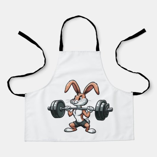 Tablier Hare with a barbell (Recto)