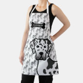 Tablier Harlequin Great Dane Cute Cartoon Chien & Nom (Insitu)