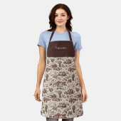 Tablier Harvest Sepia Brown Toile Personalized (Porté)