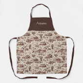 Tablier Harvest Sepia Brown Toile Personalized (Recto)