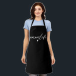 Tablier Hashtag moderne noir Momlife Calligraphy Apron<br><div class="desc">Améliorez votre style de cuisine de tous les jours avec le Black Hashtag moderne Momlife Calligraphy Apron. Ce tablier élégant et chic présente l'expression tendance "#Momlife", élégamment écrite dans la calligraphie moderne, à travers un arrière - plan noir solide. Parfait pour les mamans occupées qui jonglent avec tout, cet tablier...</div>