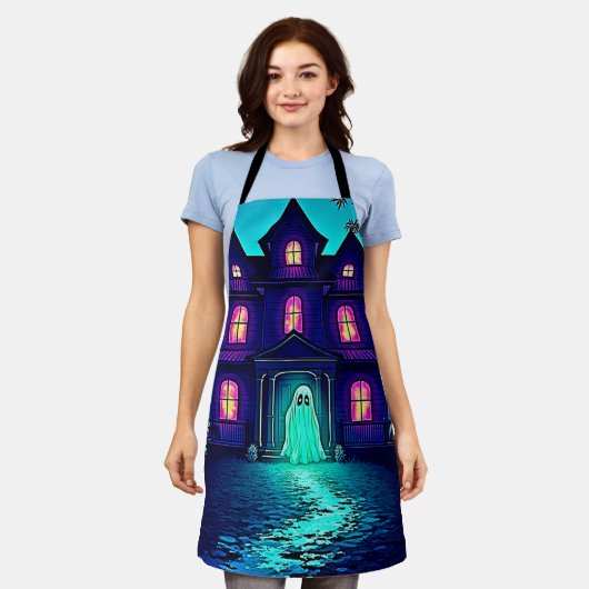 Tablier Haunween Ghost House Design (Porté)