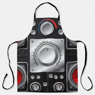 Tablier Haut-parleurs rouges avec amplificateur et boutons