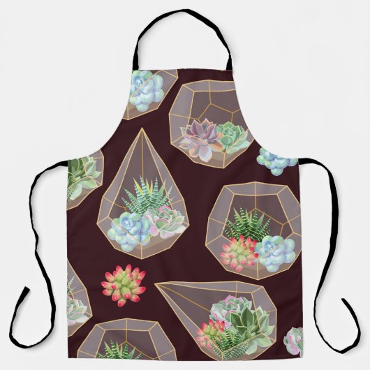 Tablier Haute précision succulent et cactus sans couture m (Recto)