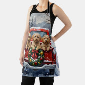 Tablier Havanese Christmas Red Truck Holiday (Insitu)