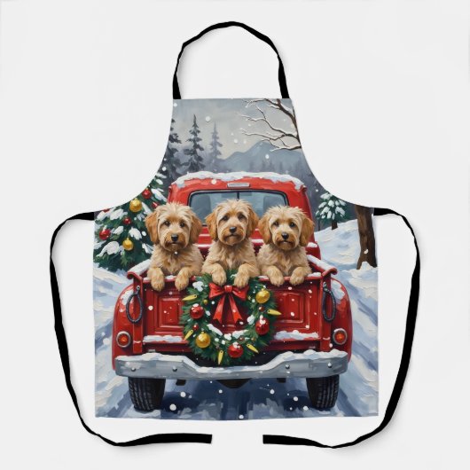Tablier Havanese Christmas Red Truck Holiday (Recto)