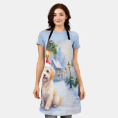 Tablier Havanese Snowy Village Walk Santa Hat Christmas (Porté)