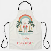 Tablier Hawaïen/arc-en-ciel/Palms Père Noël (Recto)