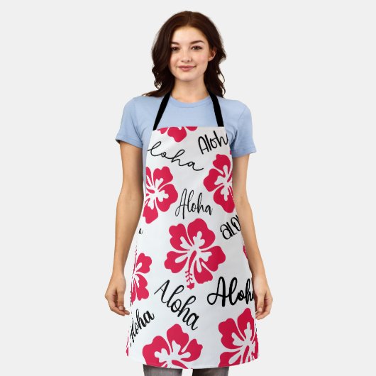 Tablier Hawaii Aloha Hibiscus Apron (Porté)