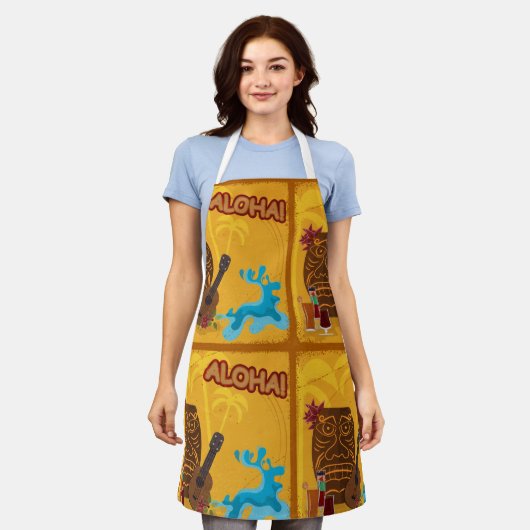 Tablier Hawaii Aloha Tiki Bar Retro Luau Party (Porté)