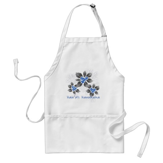Tablier Hawaiian Holly Hanoukka Blue Floral (Devant)
