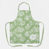 Tablier Hawaiian Palm Tree Silhouette Motif Green ID1093 (Recto)