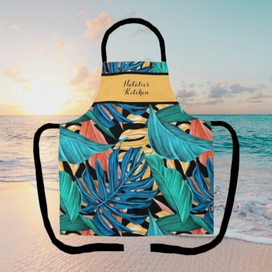 Tablier Hawaiian Sunrise Beach Colorful Tropical Apron