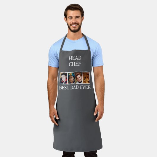 Tablier Head Chef Best Dad Ever 4 photo white grey (Porté)