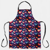 Tablier Hearts Watercolor Valentine Art (Recto)