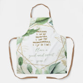 Tablier Hébreu Rosh Hashana Salutations Feuilles d'aquarel (Recto)