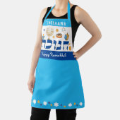 Tablier Hébreu Whimsical Hanoukka Menorah Dreidel Donut (Insitu)